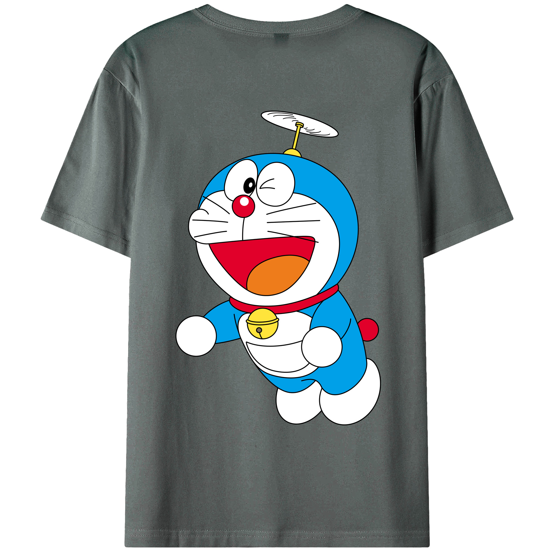 （画像用） ドラえもん Doraemon 綿100％ メンズ半袖Tシャツ（バックプリント） 通気性